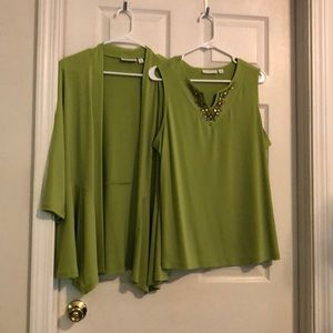 Embellished top and cardigan